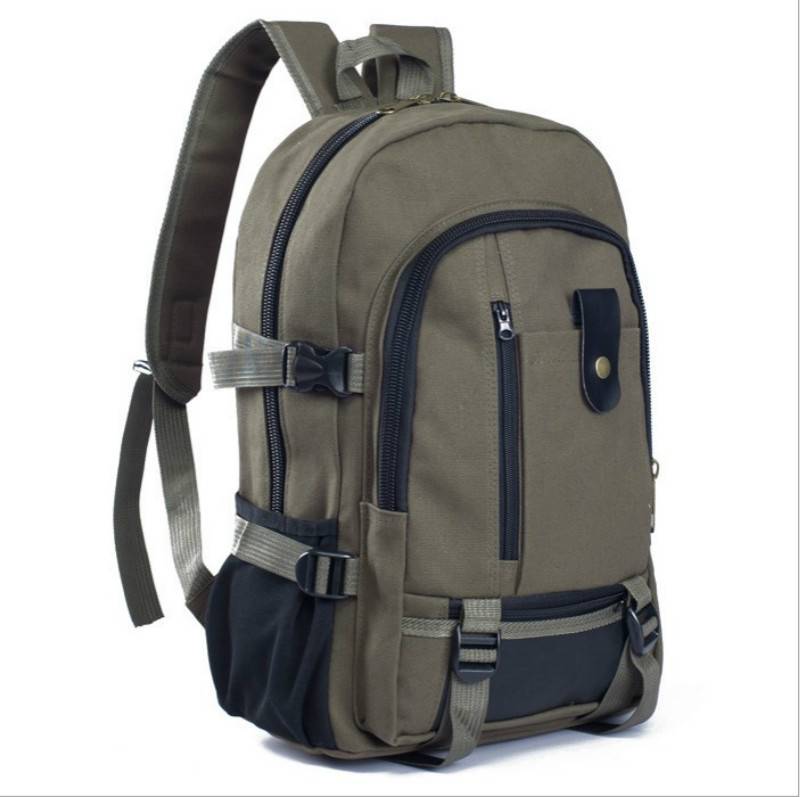 2024 New Men's Backpack Canvas Backpack Large Capacity Student School Bag Wholesale Dropshipping Casual Versatile
