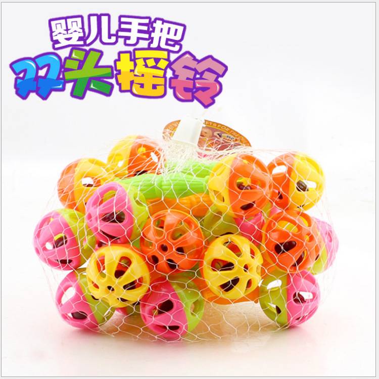 Hand Bell rattle small horn safety material 0-3 years old early education infant handle double-headed rattle baby hand rattle