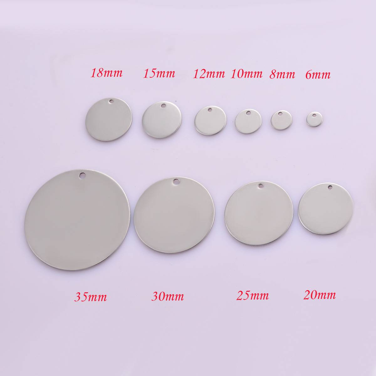 Stainless Steel Round Small Pendant Tag Military Tag Necklace Logo Accessory Pendant Supports Engraving Geometric Shape Jewelry