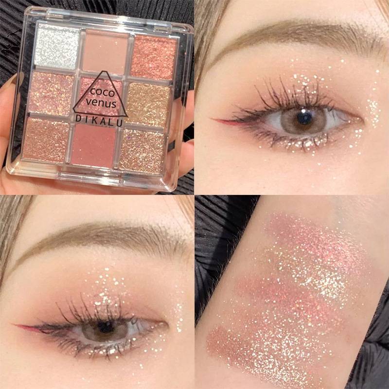 DIKALU DIKALU sunset nine-color gongge eye shadow plate holding makeup pearlescent glitter eye shadow Net Red Cross-border