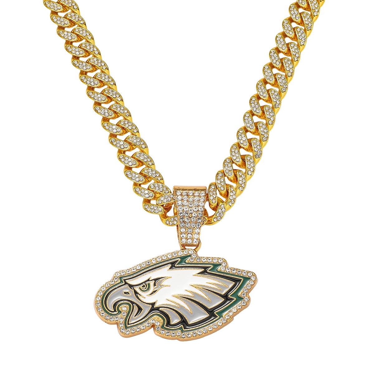 European and American Cross-border New Men's Full Diamond Chain Hip-hop Personalized Eagle Pendant Necklace