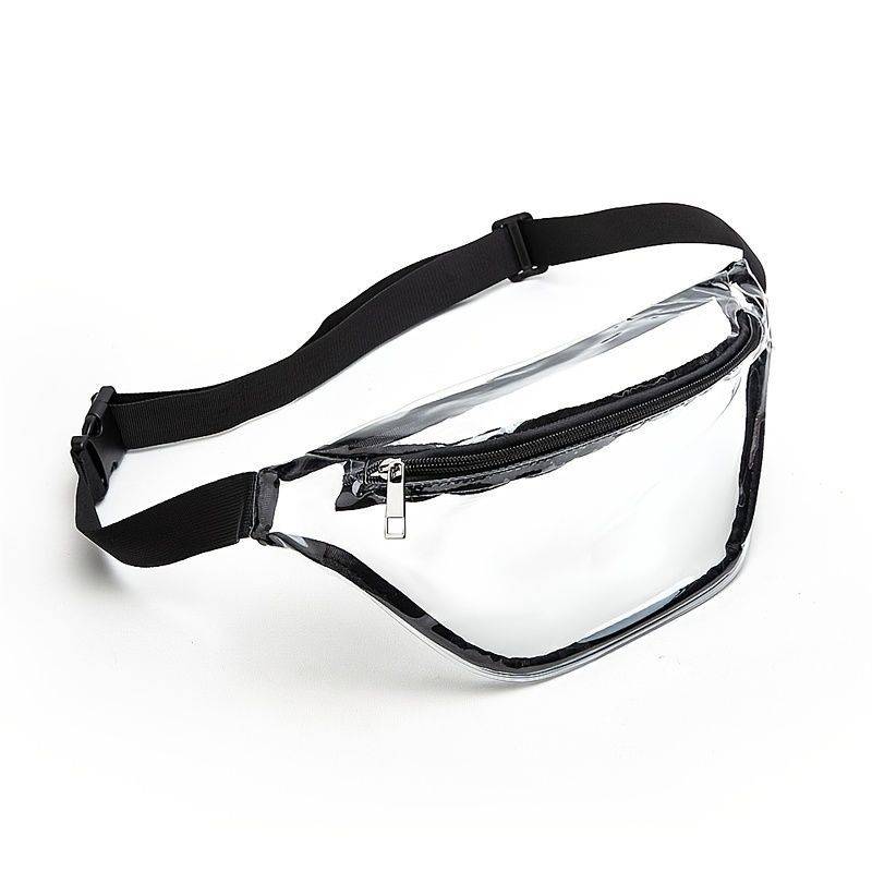 Cross-Border New Pvc Transparent Waterproof Sports Waist Bag for Men and Women Adjustable Shoulder Strap Chest Bag Simple Outdoor Waist Bag