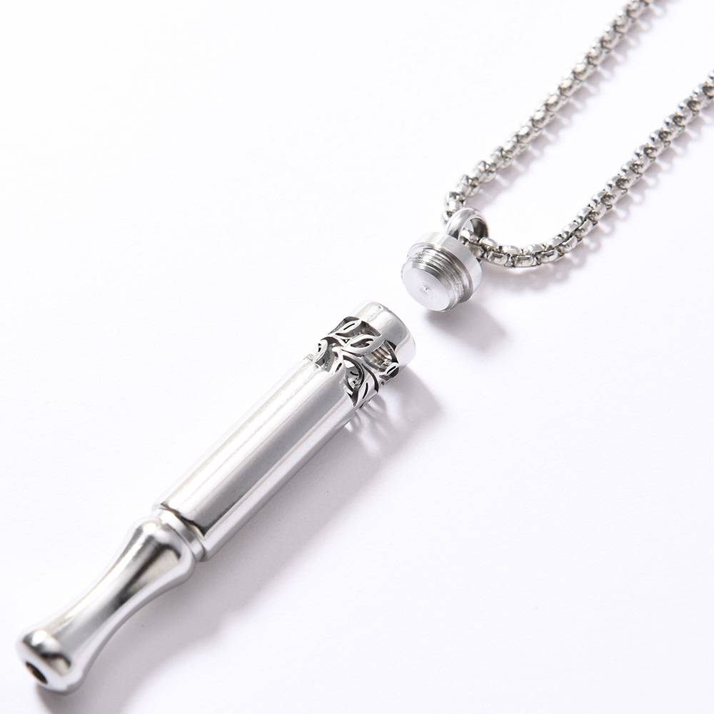 New Patterned Meditation Respirator Necklace Titanium Steel Rotating Twist Aromatherapy Pendant with Flavor Smoking Cessation Device Trendy