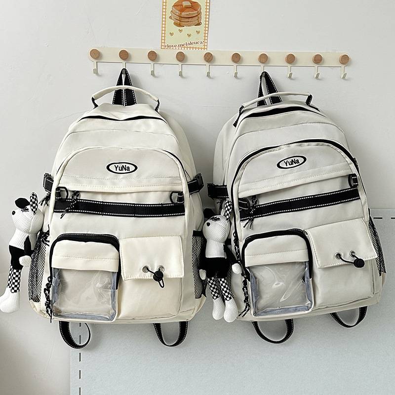 Japanese-Style Ins New Retro Workwear-Style Backpack for Boys, Junior High School Students, Large Capacity Trendy Backpack for Girls
