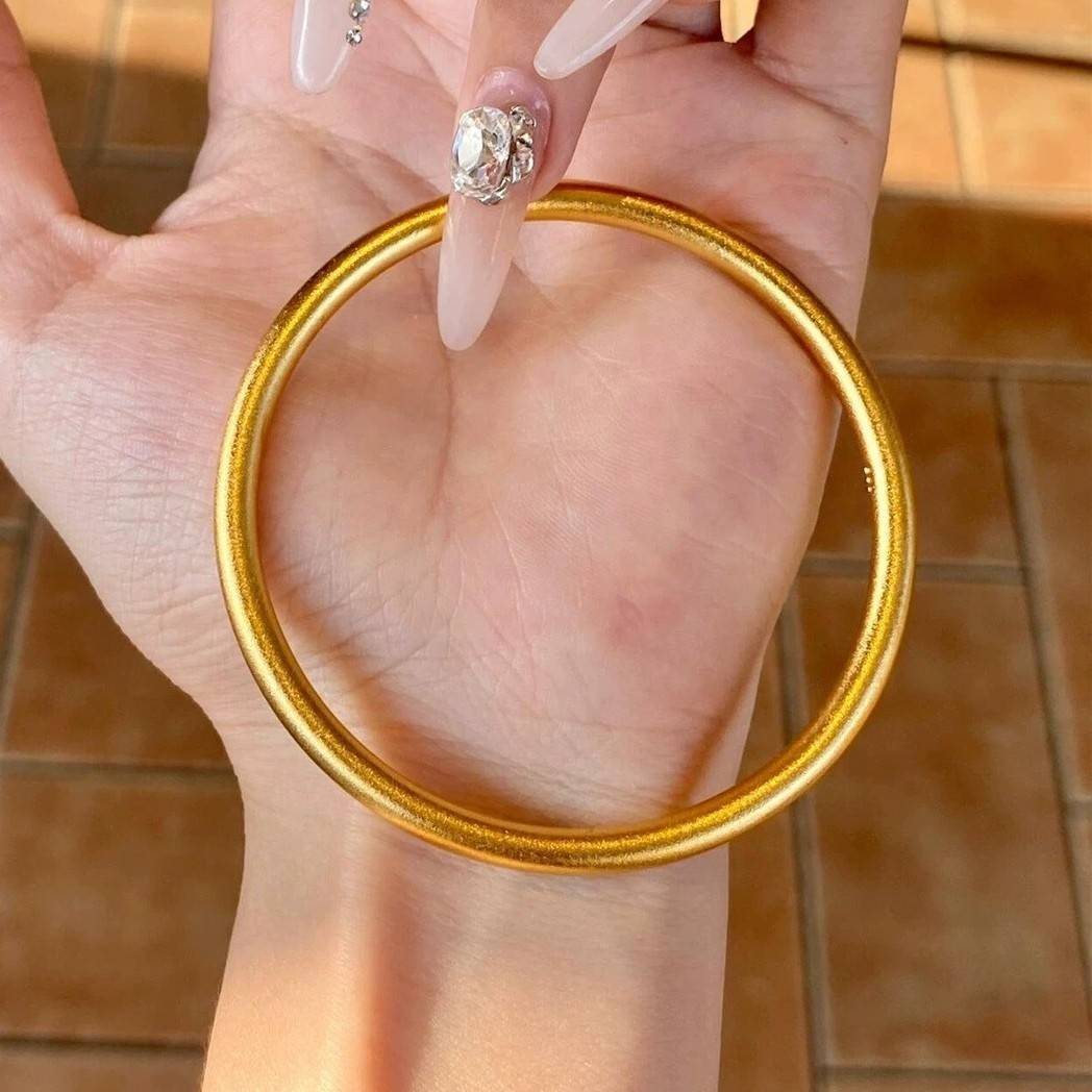 Gold shop same style ancient law inheritance solid bracelet women's sand gold matte ring bracelet wedding bracelet for girlfriend