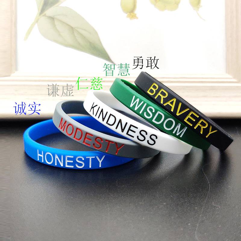 European and American Trendy Brands Smart and Inspirational Silicone Bracelets, Personalized Rubber Wristbands with Printed and Engraved Simple Designs, Sports Bracelets