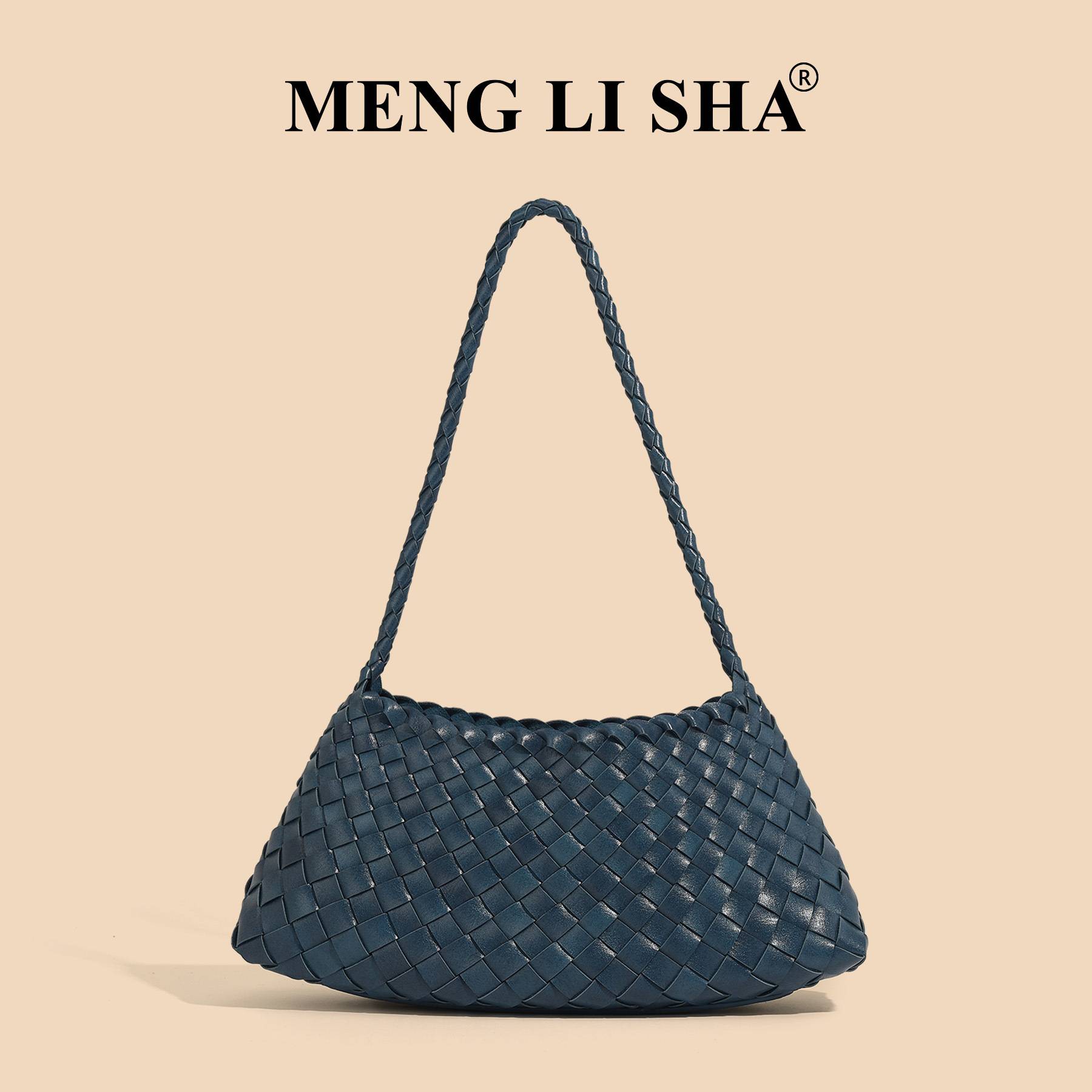 Cross-Border Live Streaming Popular Handmade Woven Bag, Fashionable Retro Tote Basket Bag, Versatile Underarm Shoulder Bag with a Small Bag Inside