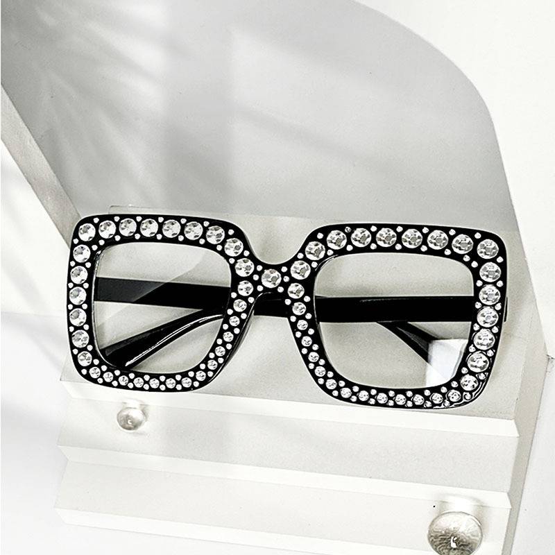 5742 New Square Frame Diamond Sunglasses Cross-Border European and American Fashion Sunglasses Retro Trendy Glasses