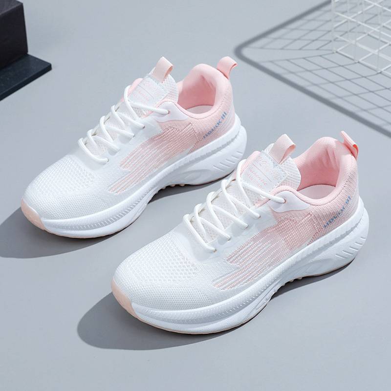 Women's Shoes, White Sneakers, Foreign Trade Wholesale, Thick-Soled Trendy Running Shoes, Fashionable Spring Breathable Women's Sports Shoes