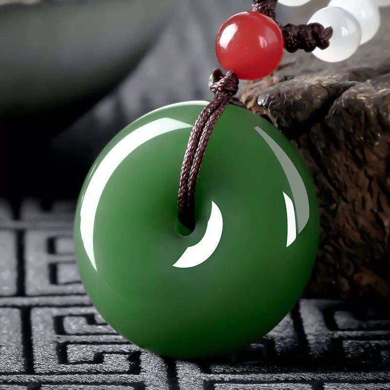 Safety buckle factory direct wholesale Afghan white jade safety buckle pendant live broadcast for men and women jade necklace welfare