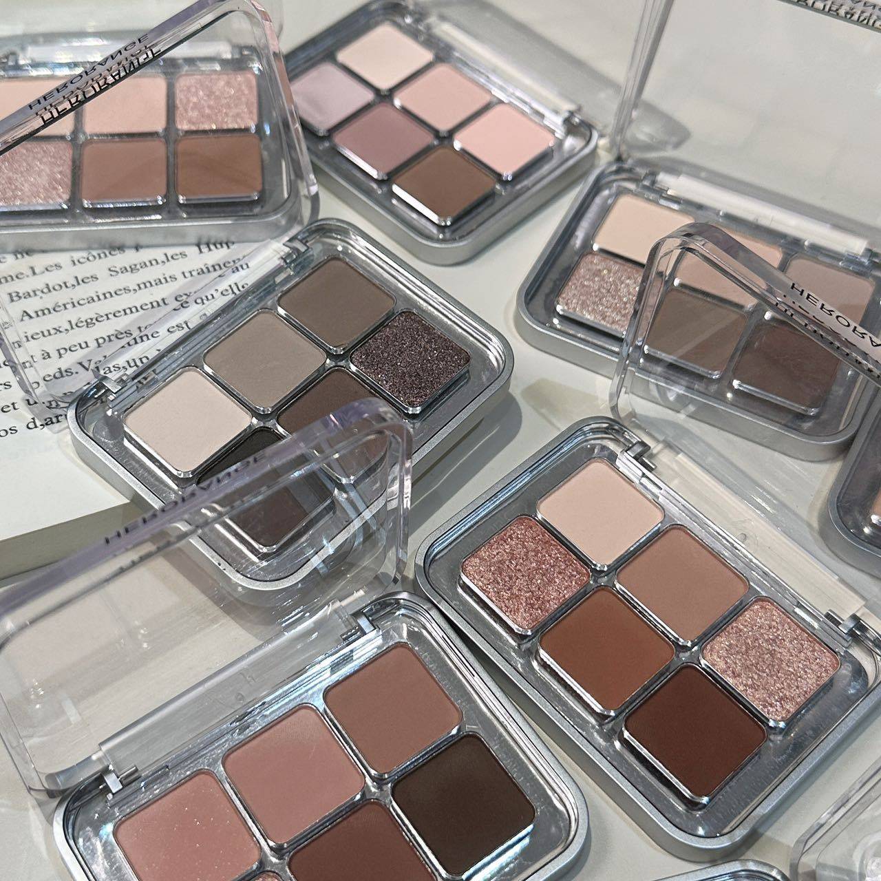 Herorange~Commuter Six-Color Eye Shadow Low Saturation Matte Fine Shimmer Pearlescent Silkworm Brightening and Contouring Comprehensive Eye Shadow
