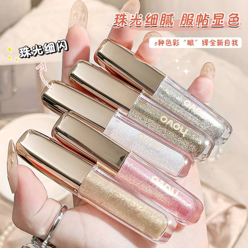 Novo Crystal Dazzling Eye Shadow Liquid Pearlescent Silkworm Sequin Glitter Waterproof Sparkling Single Color Explosive Liquid Eye Shadow