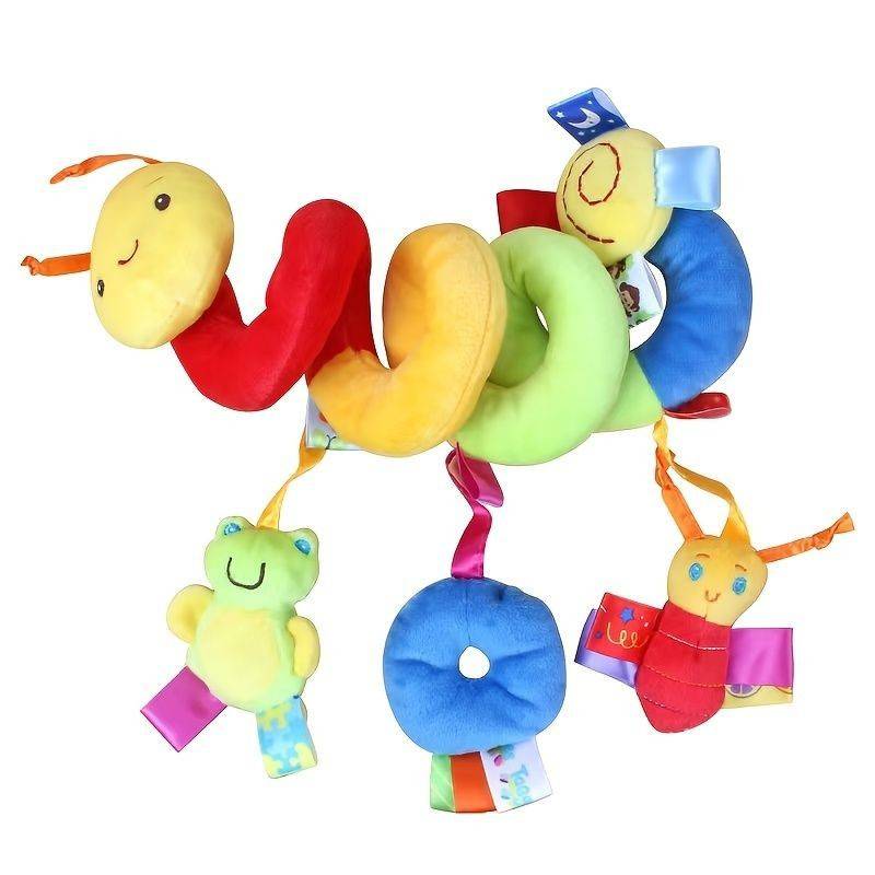 Baby early education educational toy caterpillar car hanging spiral stroller plush toy pendant car seat toy