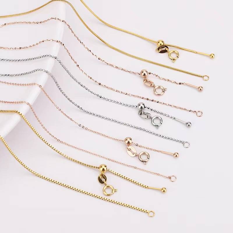 Casual Universal Chain Beaded Women's NecKlace Titanium Steel Adjustable Needle-plated 18K Gold Color-preserving Clavicle Chain NecKlace Accessories
