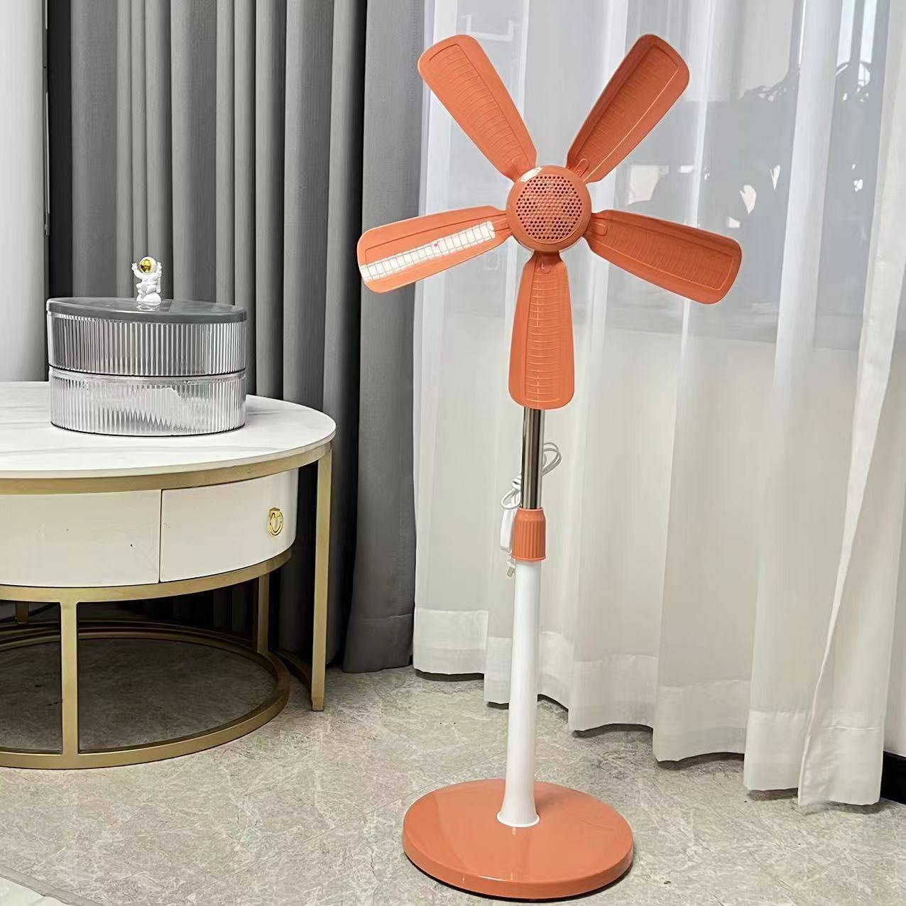 Small Electric Fan Floor Fan Household Quiet Vertical Large Wind Power Student Dormitory Office Retractable Plug-in Electric Fan