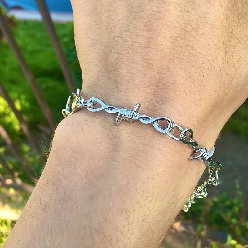 Thorn Bracelet Hip-Hop Simple Versatile Fashion Personality Minimalist Style Vine Bracelet Retro Trendy Cool European and American High-End Feel
