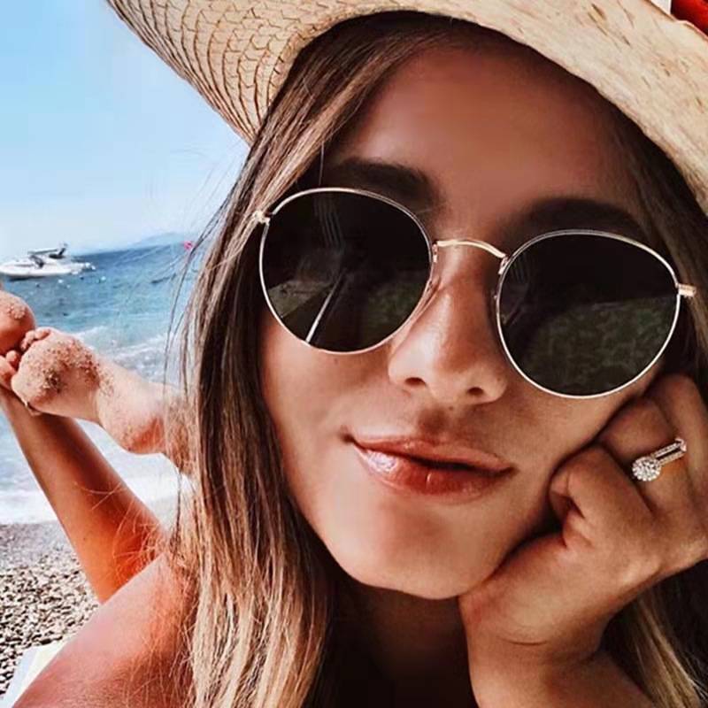 Manufacturer Wholesale 3447 Unisex Sunglasses, Colorful Reflective, Anti-Uv, Trendy Oval Frame