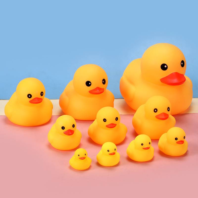 Vinyl Squeaky Little Duck Baby Bath Toy Children's Swimming Pool Water Play Hong Kong Version Little Yellow Duck Sound Toy