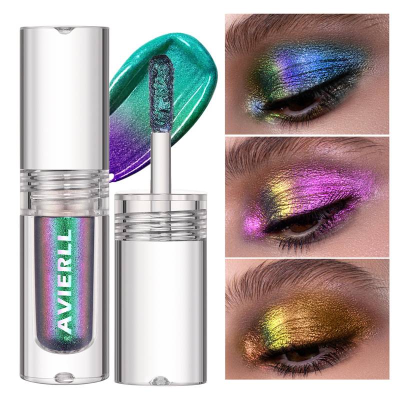 Cross-Border Exclusive Supply of Optical Chameleon Liquid Eyeshadow with Diamond Sparkle, Metallic Shine, Gradient Colors, English Version