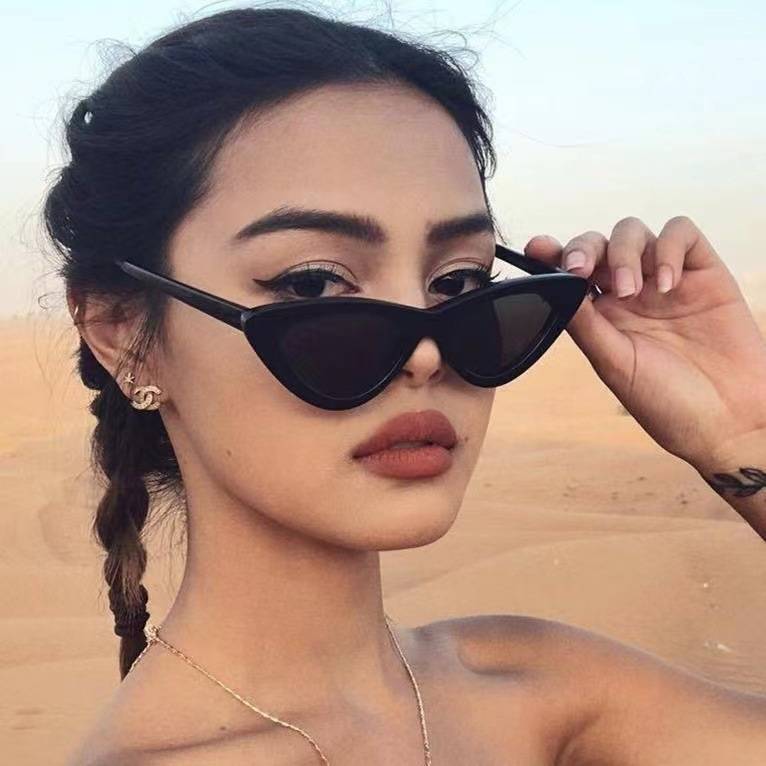 European and American fashion sunglasses AliExpress Amazon cross-border unisex cat's eye triangle sunglasses 9788