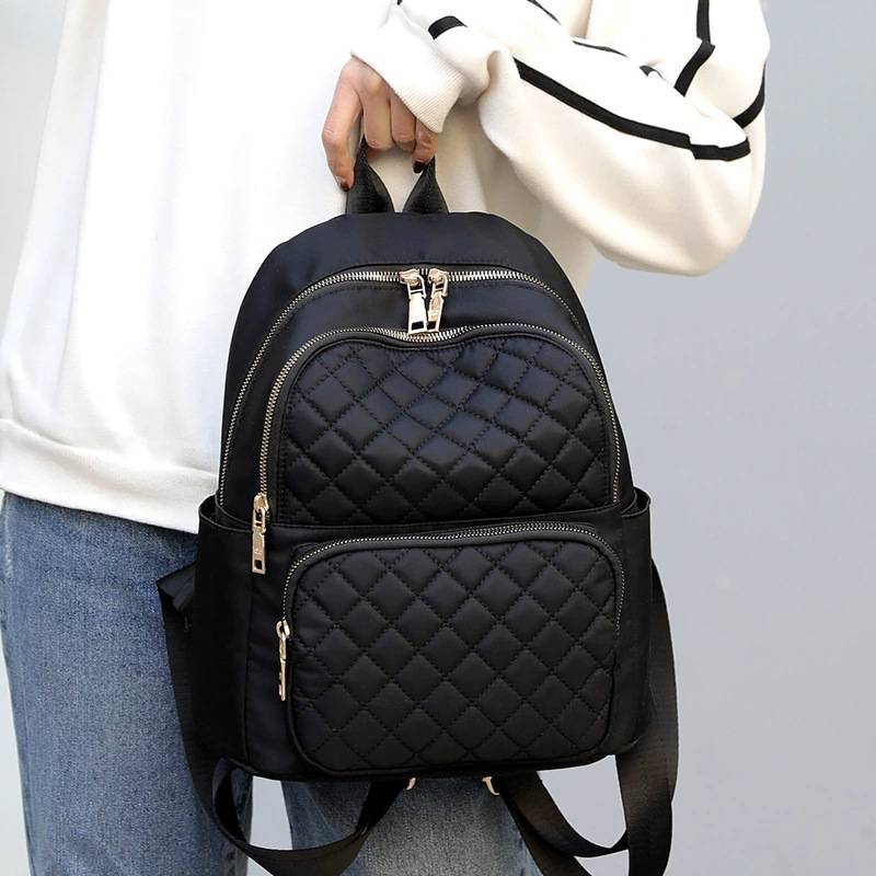 Women's Casual Waterproof Nylon Backpack Fashionable All-match Lightweight Travel Backpack Trendy Simple Shoulder Handbag
