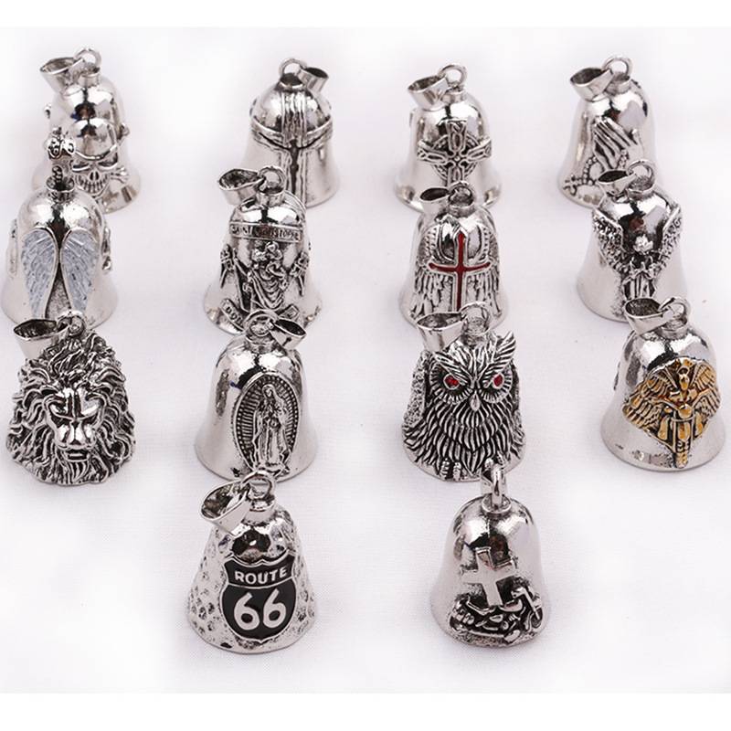Amazon Vintage Oil Dropping Feather Wings Angel Cross Bell Pendant Personalized Distressed Motorcycle Motorcycle Necklace