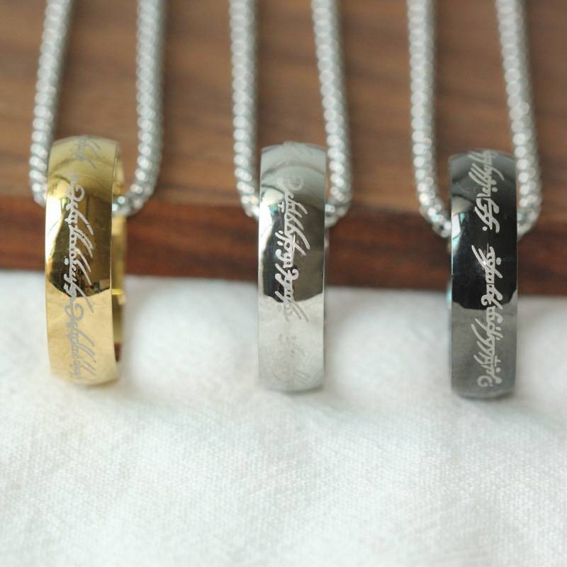 Cross-border explosions retro ring ring ring lady pendant necklace men's trend Joker jewelry wholesale generation
