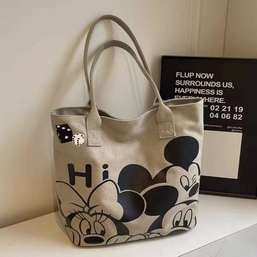 Large Capacity Casual Tote Bag 2025 Cross-Border Fashion Handbag Japanese Style Commuter Shoulder Bag Canvas Bag