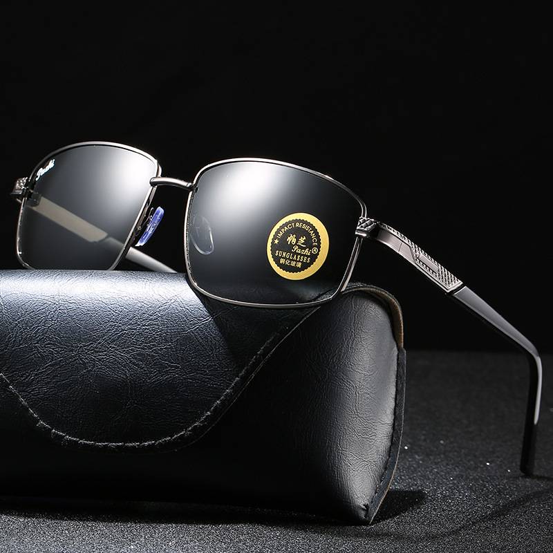 New glass sunglasses men's driving riding sunglasses shading anti-ultraviolet tempered glass sunglasses wholesale