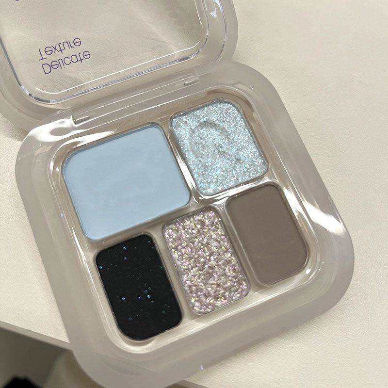 New product eye five-color eye shadow plate powder brown earth color cement smoked pearlescent eye shadow portable student novice parity