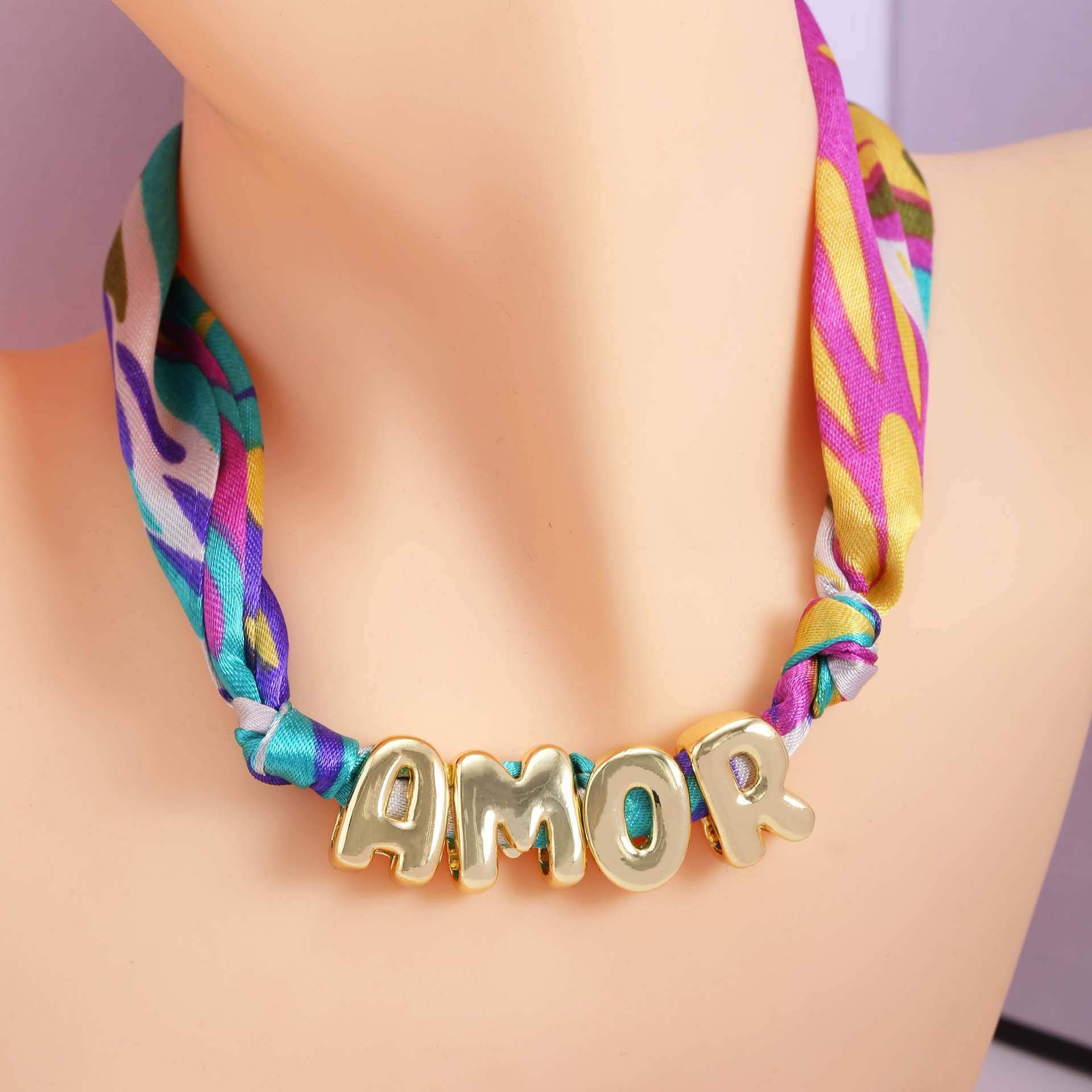 Cross-Border Hot-Selling New Glossy Bubble 26 English Letter Pendants Copper Gold-Plated Simple Popular Necklace Hand Accessories