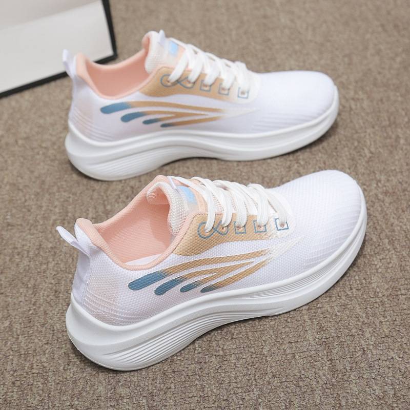 Autumn New Fashionable Women's Shoes Spring and Autumn Flying Weaving Surface Casual sneaker Korean-style All-match Breathable sneaker Women