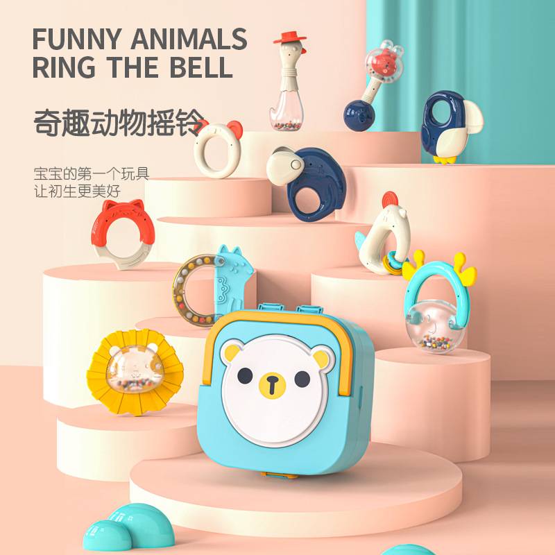 Children's Baby Rattle Hand-held Music Soothing Toys Baby Bite Boiled Molar Gum Hand Rattle Wholesale