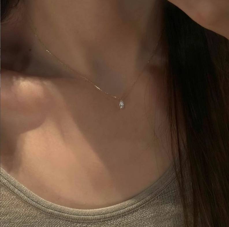 Water Drop Zircon Necklace Women's Accessible Luxury Niche High-End Clavicle Chain Accessories Neck Chain Choker
