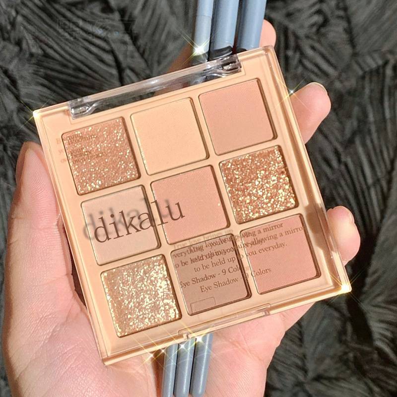 DIKALU milk tea nine-color eye shadow nine-square eye shadow nine-color transparent acrylic disc beads matte nude cross-border