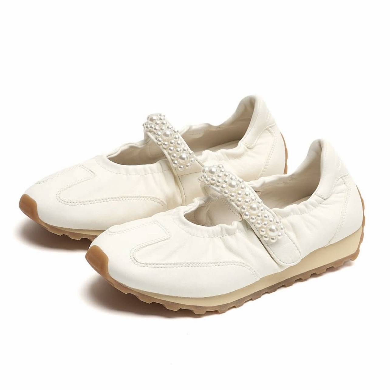 Niche Design Platform Ballet Training Shoes Women's 2025 New Sporty Shallow Mouth Velcro Mary Jane Shoes