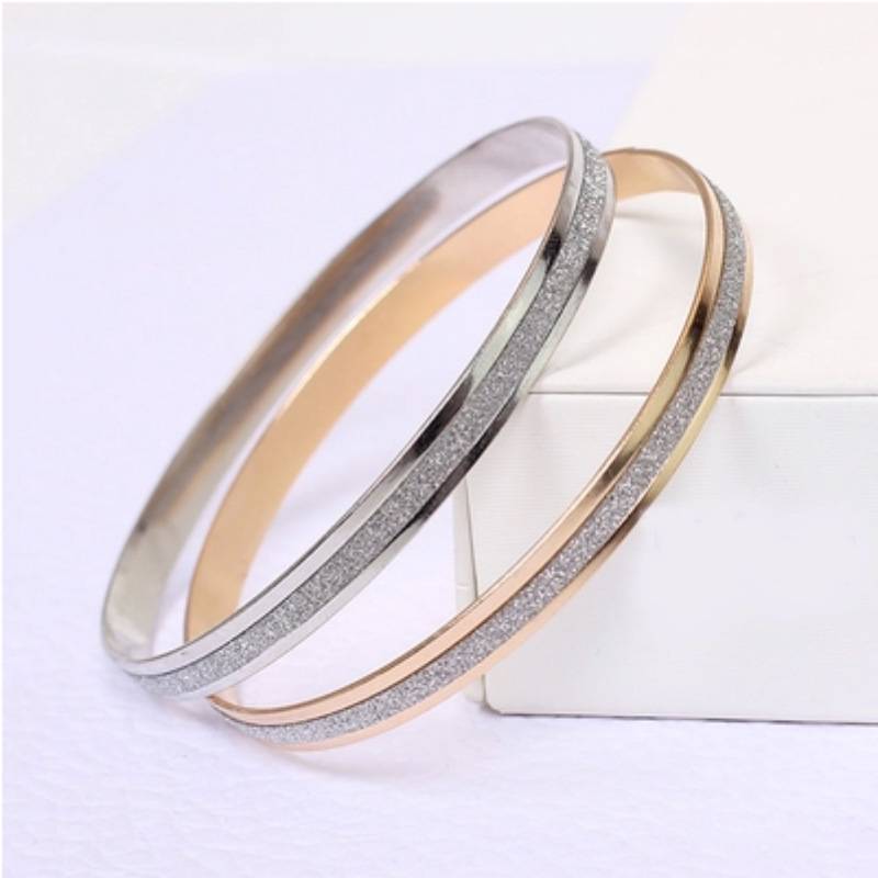 New Korean Fashion Jewelry Frosted Double Ring Sequin Bracelet Versatile Gold Personalized Bracelet Accessories Bracelet Wholesale