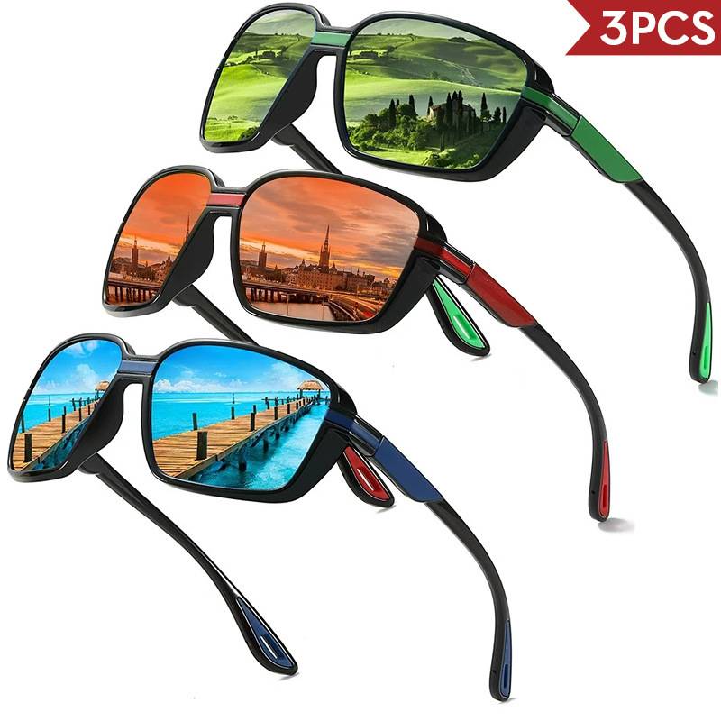 Cross-Border Polarized Men's and Women's Sunglasses Sports Square Colorful Trendy Glasses Cycling and Driving Amazon Aliexpress