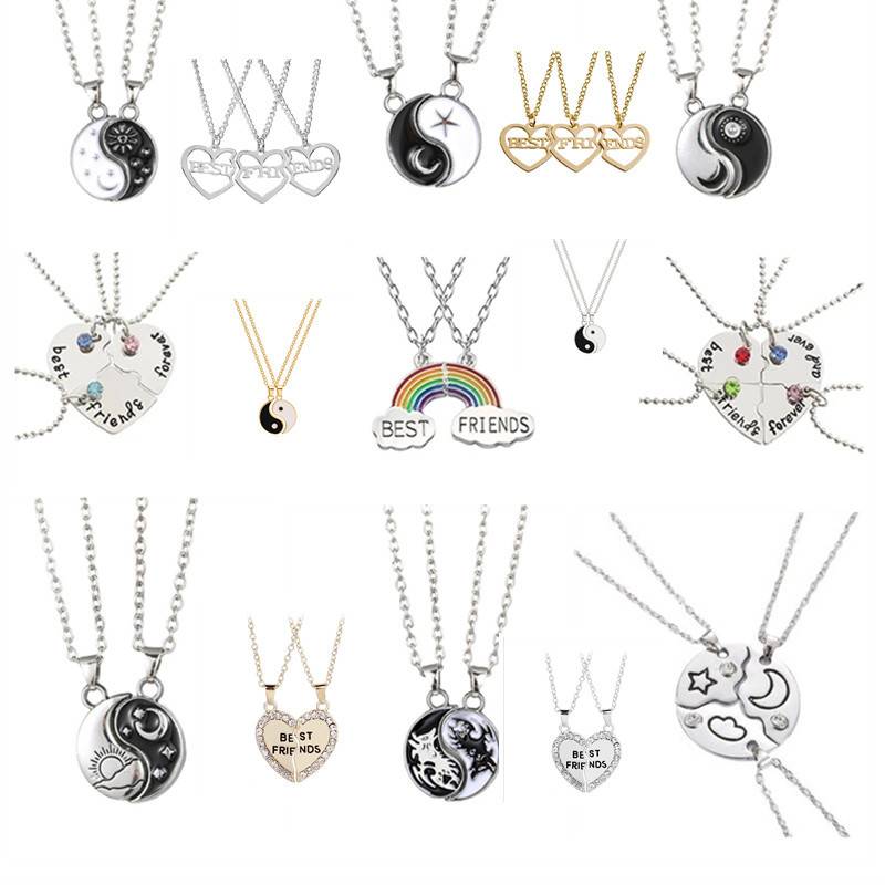 European and American jewelry BEST FRIENDS heart-shaped box pendant girlfriends pendant heart-shaped necklace