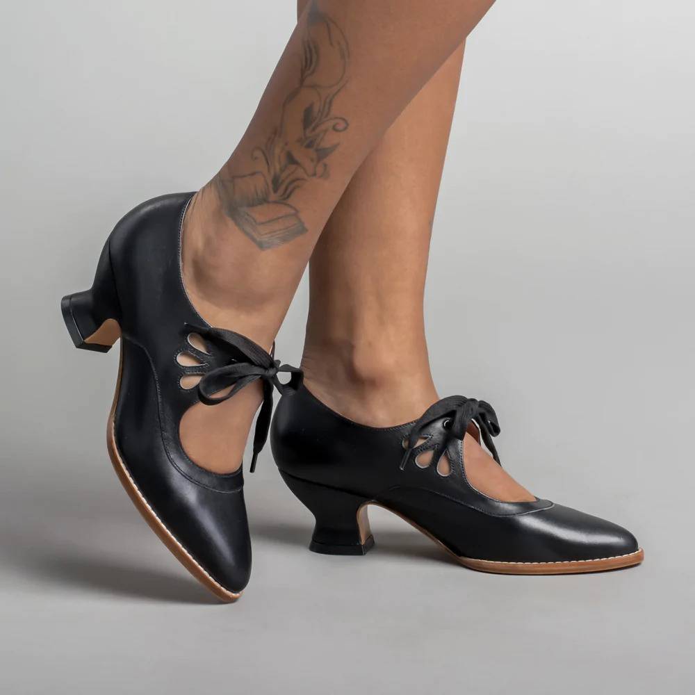 Amazon independent station cross-border foreign trade 2024 spring European and American New Hollow High Heel lace-up plus size women's casual shoes