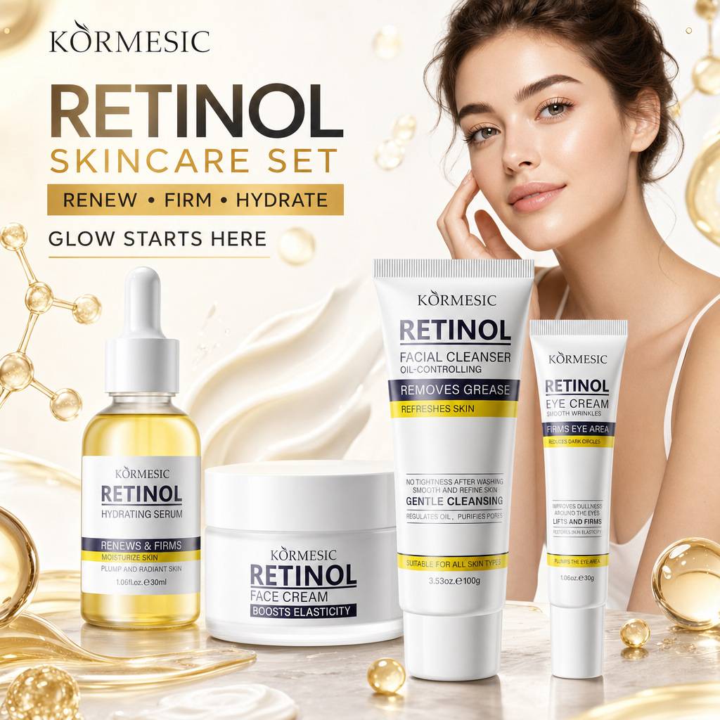 Kormesic Retinol Facial Skin Care Cream, Facial Cleanser, Essence, Eye Cream, Face Cream, Cross-Border Foreign Trade