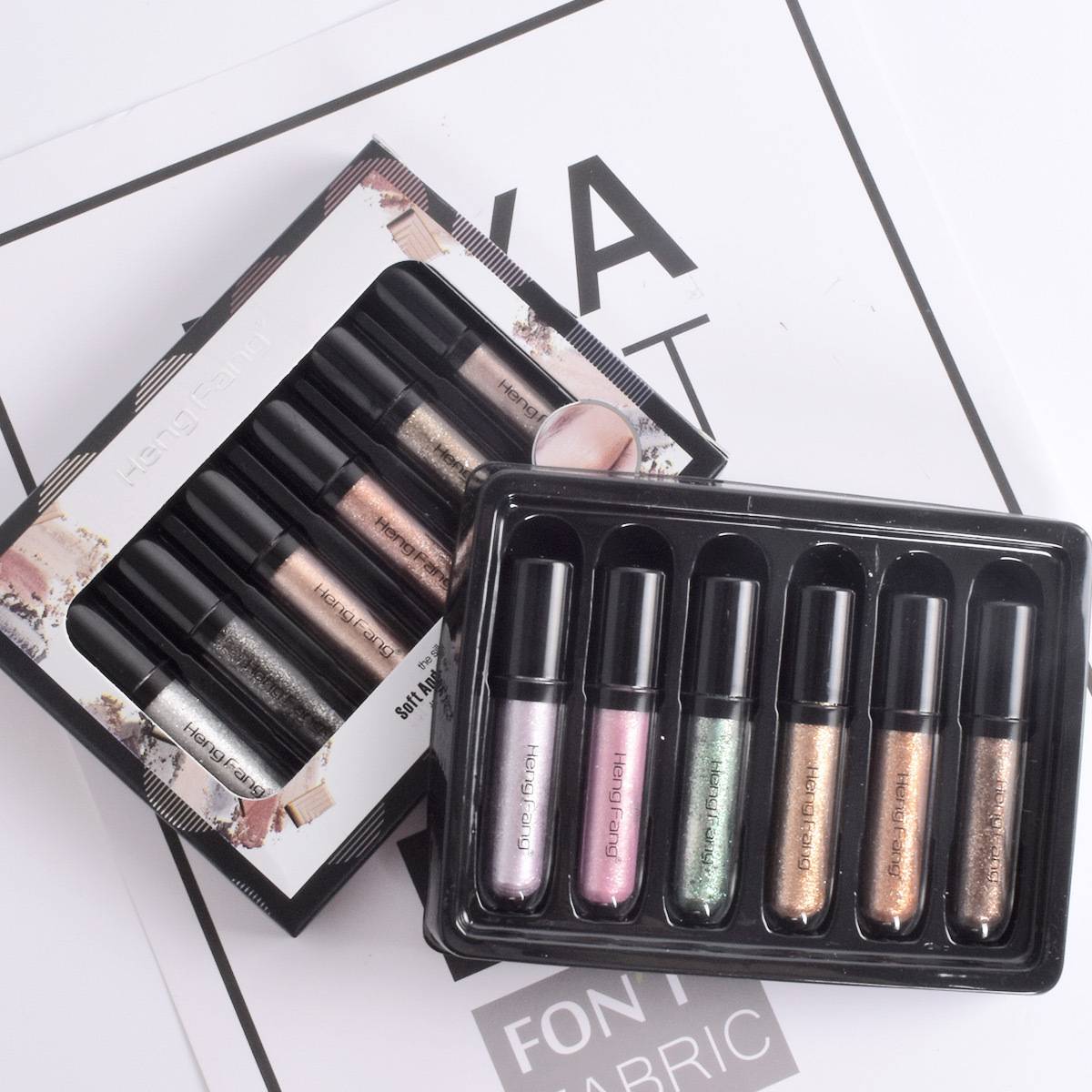 Cross-border Hengfang Color Eye Shadow Set Box Easy to Color Not Easy to Take Off Makeup Six Pack Combination Eye Shadow Set Women's Makeup