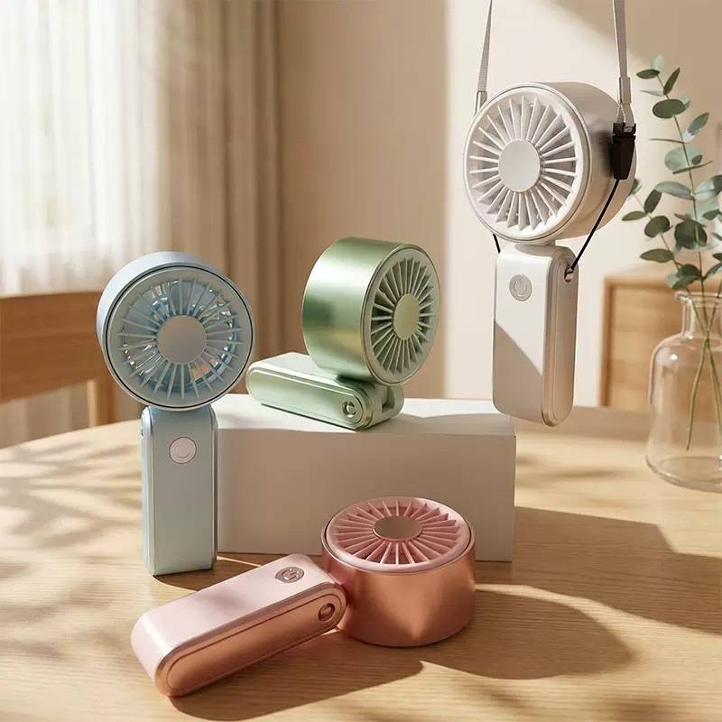 New Cartoon-Style Cute Handheld Mini Fan with Lanyard, Foldable USB Rechargeable Portable Fan Manufacturer