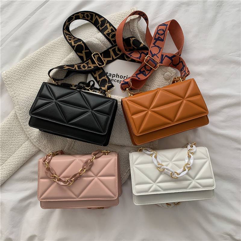 Trendy Foreign Trade Chain Handbag with Unique Texture, Versatile Small Square Bag, 2023 New Model, Single Shoulder Crossbody Bag for Women