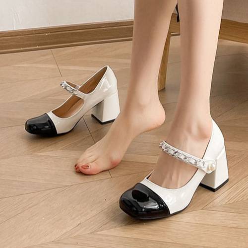 2026 French-Style Single-Strap Chanel-Inspired Shoes, Spring French Evening Style Flats to Match with Skirts, Mary Jane High Heels