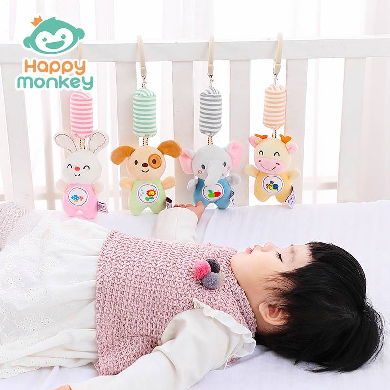 Happy Monkey Baby Wind Chime Stroller Pendant Rattle Baby Toy Soothing Infant Bed Bell Manufacturer