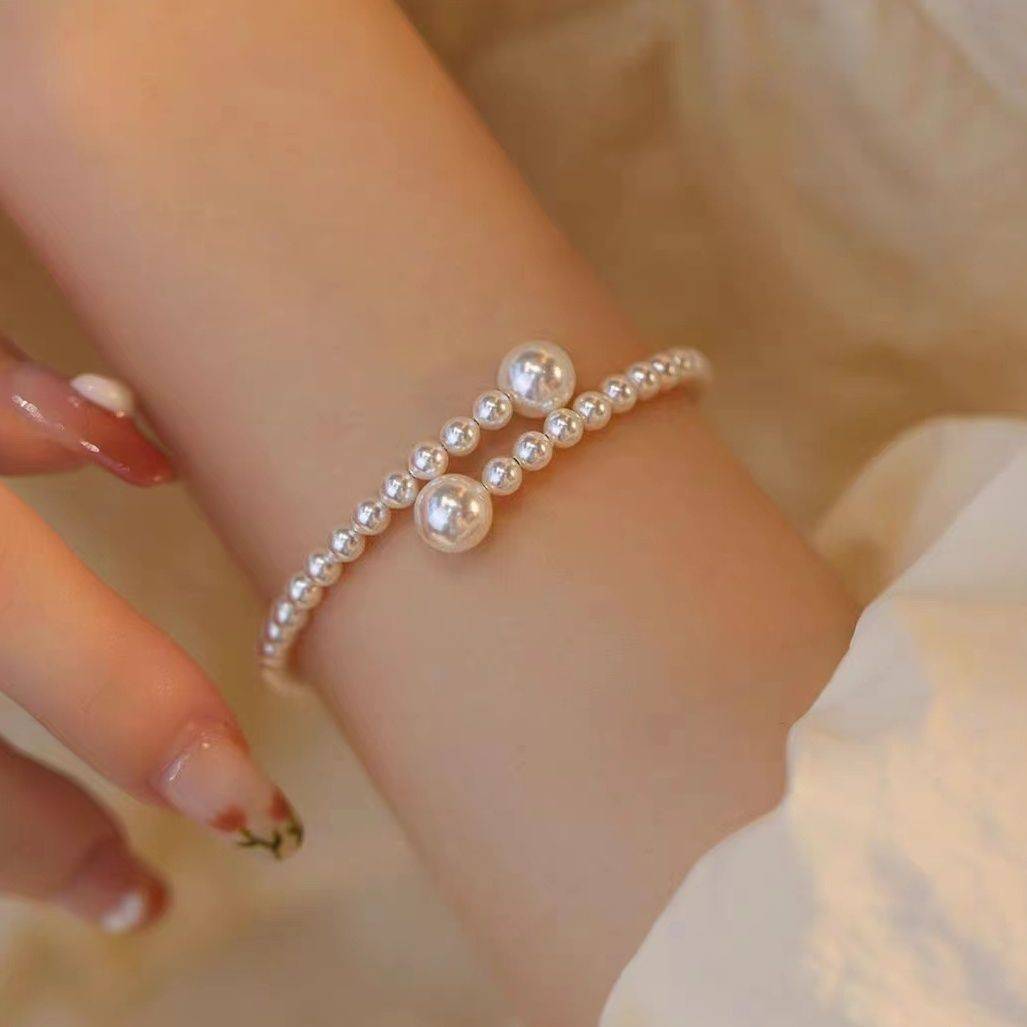 French Retro Pearl Bracelet Women's Light Luxury Ladies Elegant High-class Niche Design Simple All-match Fashion Bracelet