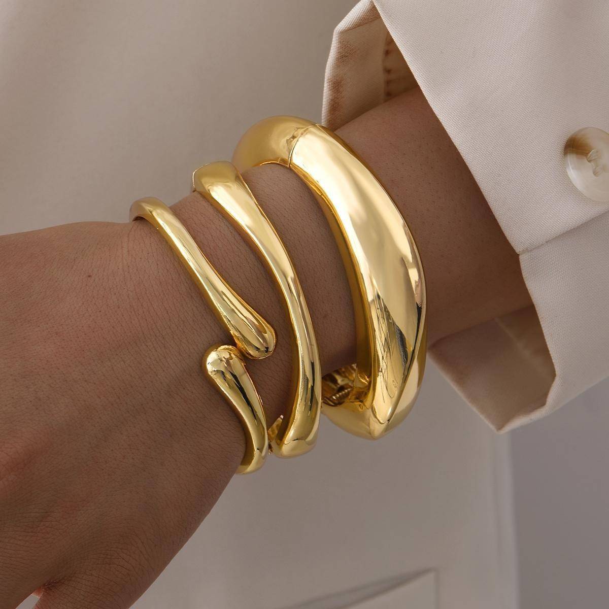 European and American Cross-Border New Exaggerated Ins Niche Design Simple Round Bracelet Geometric Personalized Bracelet Bracelet