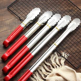 Stainless Steel Food Clips Thickeneded Silicone Handle Restaurant Barbecue Steak Clips Bread Clips Buffet Food Clips