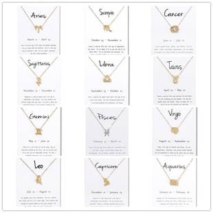 New twelve Constellation necklace pendant female clavicle chain accessories European and American style jewelry necklace wholesale